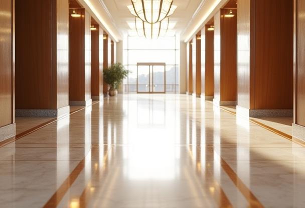 Gleaming commercial lobby floor