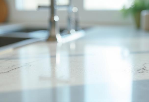 Sparkling clean kitchen countertop
